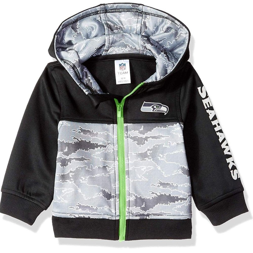 NFL Seattle Seahawks Boys Black Hooded Jacket 2T